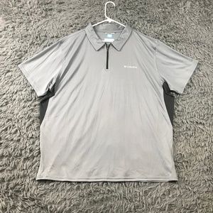 Columbia Freezer Coil Men's Polo Shirt Short Sleeve 1/4 Zipper Gray Size XL